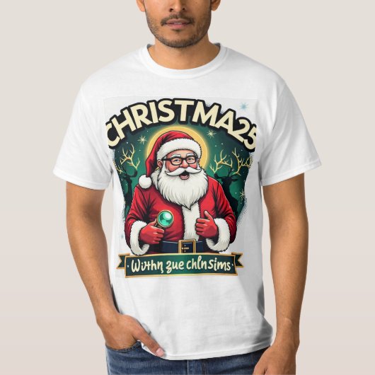 Futuristisches Weihnachten T-Shirt (Vorderseite)