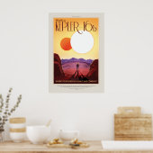 Futuristisches Weltraumposter - Planet Kepler 16B Poster (Küche)
