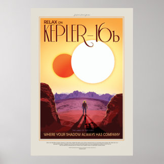 Futuristisches Weltraumposter - Planet Kepler 16B Poster