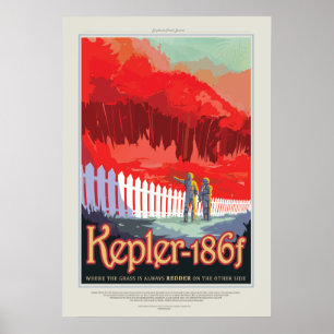 Futuristisches Weltraumposter - Planet Kepler 186f Poster