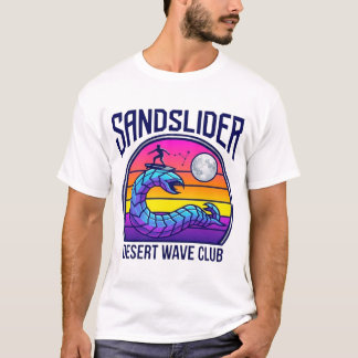 Futuristisches Wüstenwurm-Surf-Club-Synthwave-T-Sh T-Shirt