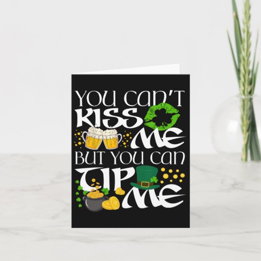 Fuuny Irish St Patrick's Day Waitress Rtender Sham Karte (Vorderseite)