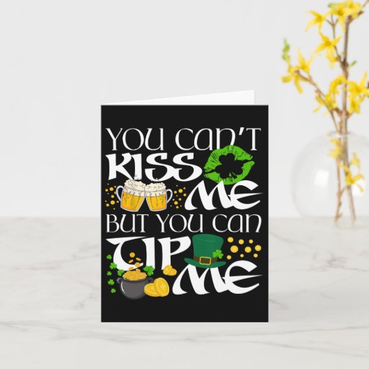 Fuuny Irish St Patrick's Day Waitress Rtender Sham Karte (Gelbe Blume)