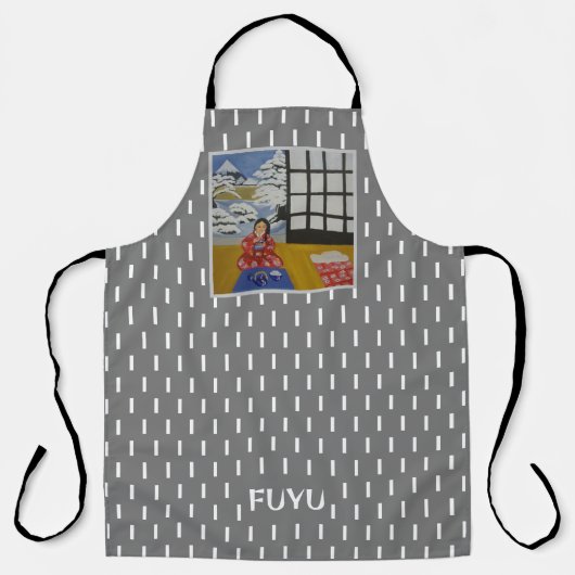Fuyu Japanisch Wintersaison Kunst Schürze (Vorderseite)