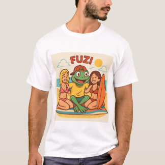 FUZI - Beach Vibes | Summer Cartoon Frosch T - Shi T-Shirt