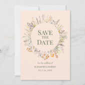 Fuzz Wasserfarben-Wildblumen Save the Date Einladung (Vorderseite)
