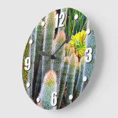 Fuzzi grünes Kakteen Sukkulentes Foto modern kühl Große Wanduhr (Winkel)