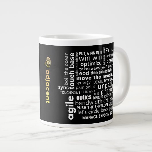 Fuzzword Cloud Custom Business Logo Tasse (Vorderseite Rechts)