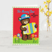 Fuzzy Bear Muttertag Musikkarte Karte (Gelbe Blume)