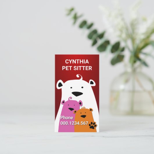 Fuzzy Bears Sitzplatz Visitenkarte (Stehend Vorderseite)