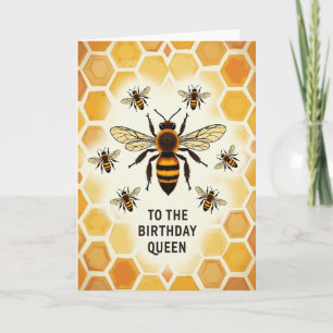 Fuzzy Bee Geburtstagskarte Karte