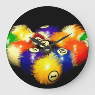 Fuzzy Billiards Wall Clock Große Wanduhr