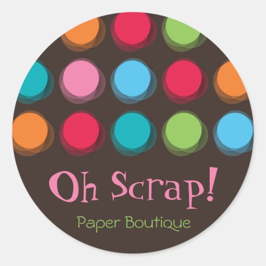 Fuzzy Color Dots Fun Gastgeschenke Label Sticker (Vorderseite)