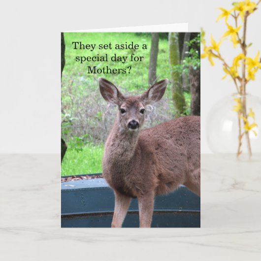 Fuzzy Deer Day Card Karte (Gelbe Blume)