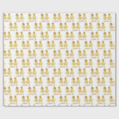 Fuzzy Duckling Couple auf Weiß Geschenkpapier (Flach)