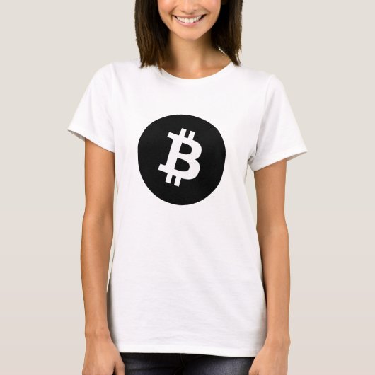 Fuzzy Express® Bitcoin Black Logo W T-Shirt (Vorderseite)