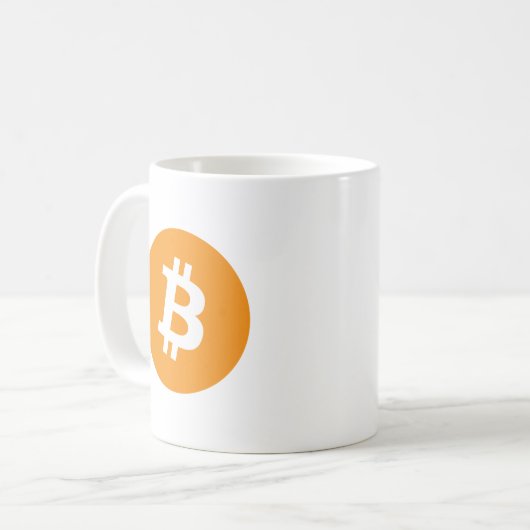 Fuzzy Express® Bitcoin Original-Logo Kaffeetasse (Vorderseite Links)