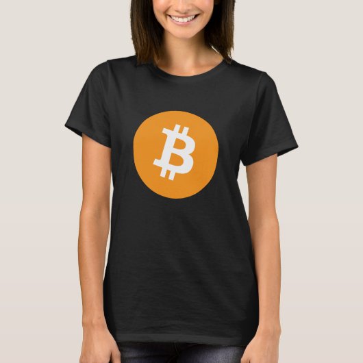 Fuzzy Express® Bitcoin Original-Logo Schwarz W T-Shirt (Vorderseite)