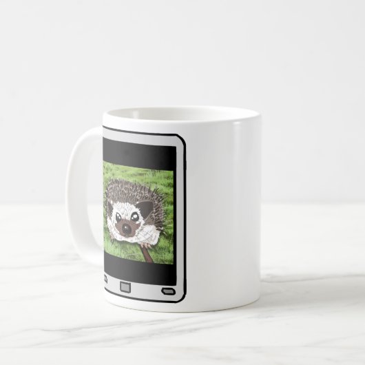 Fuzzy Express® Igel Selfie-Tasse Kaffeetasse (Vorderseite Links)