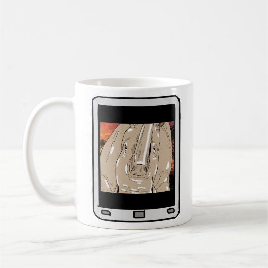 Fuzzy Express® Rhino Selfie Tasse (Links)