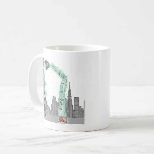 Fuzzy Express® Ultra-Wurm Gzilla Rhino Kaffeetasse (Vorderseite Links)