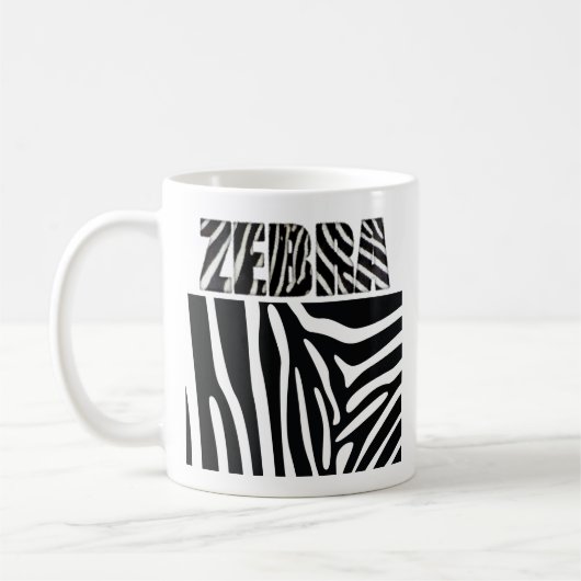 Fuzzy Express® Zebra Animal Print Kaffeetasse (Links)