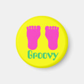 Fuzzy Feet Groovy Magnet der 1970er Jahre (Vorne)