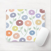 Fuzzy Flower Lg Pattern Pastels on White Mousepad (Mit Mouse)