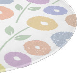 Fuzzy Flower Lg Pattern Pastels on White Schneidebrett (Ecke)