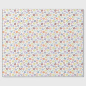 Fuzzy Flower Pattern Pastels Geschenkpapier (Flach)
