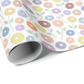 Fuzzy Flower Pattern Pastels Geschenkpapier (Rolleneckpunkt)