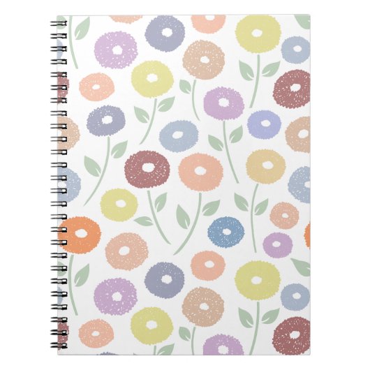 Fuzzy Flower Pattern Pastels Notizblock (Vorderseite)