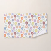 Fuzzy Flower Pattern Pastels on White Badhandtuch Set (Handtuch)