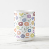 Fuzzy Flower Pattern Pastels on White Kaffeetasse (Mittel)