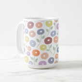 Fuzzy Flower Pattern Pastels on White Kaffeetasse (Vorderseite Links)