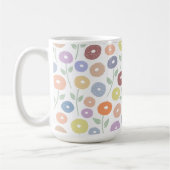 Fuzzy Flower Pattern Pastels on White Kaffeetasse (Links)