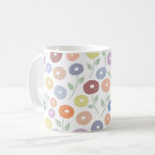 Fuzzy Flower Pattern Pastels on White Kaffeetasse (Vorderseite Links)