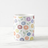 Fuzzy Flower Pattern Pastels on White Kaffeetasse (Mittel)