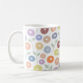Fuzzy Flower Pattern Pastels on White Kaffeetasse (Links)
