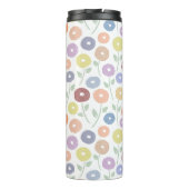 Fuzzy Flower Pattern Pastels on White Thermosbecher (Rückseite)