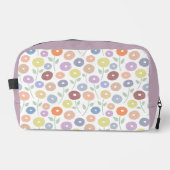 Fuzzy Flower Pattern Pastels on White Waschbeutel (Vorderseite)