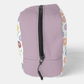 Fuzzy Flower Pattern Pastels on White Waschbeutel (Rechts)