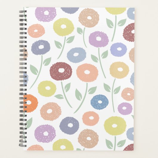 Fuzzy Flower Pattern Pastels Planer (Vorderseite)