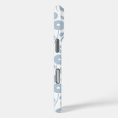 Fuzzy Flower Rpt Pattern Blue on White Case-Mate iPhone Hülle (Rückseite / Rechts)