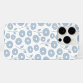 Fuzzy Flower Rpt Pattern Blue on White Case-Mate iPhone Hülle (Rückseite (Horizontal))