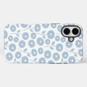 Fuzzy Flower Rpt Pattern Blue on White Case-Mate iPhone Hülle (Rückseite (Horizontal))