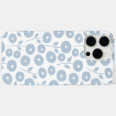 Fuzzy Flower Rpt Pattern Blue on White Case-Mate iPhone Hülle (Rückseite (Horizontal))