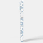 Fuzzy Flower Rpt Pattern Blue on White Case-Mate iPhone Hülle (Rückseite / Links)