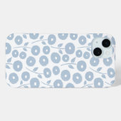Fuzzy Flower Rpt Pattern Blue on White Case-Mate iPhone Hülle (Rückseite (Horizontal))