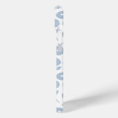 Fuzzy Flower Rpt Pattern Blue on White Case-Mate iPhone Hülle (Rückseite / Links)